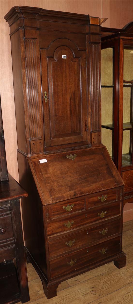 A George III style mahogany bureau, W.70cm